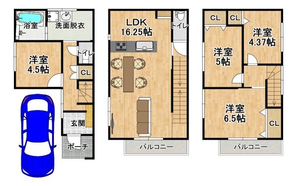 松原市天美北３丁目の新築一戸建