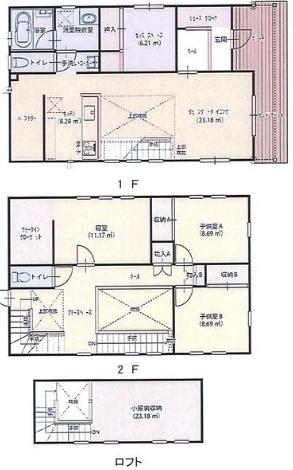 青森市中佃1丁目の中古一戸建て(間取り)