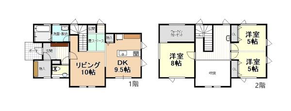 上北郡六戸町小松ケ丘3丁目の中古一戸建て(間取り)