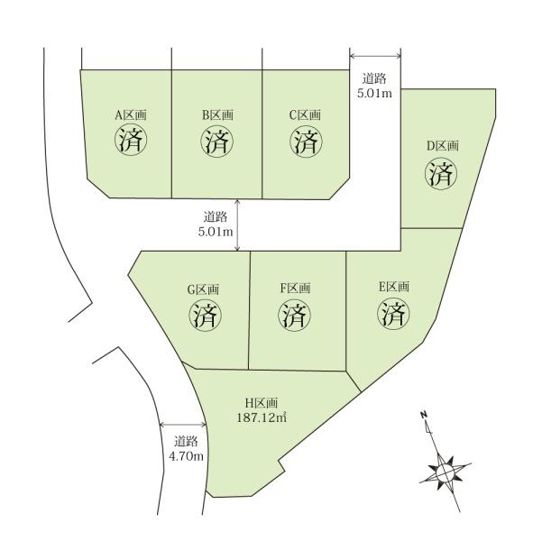 秦野市鶴巻北2丁目　土地　H区画