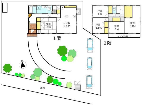 小倉北区熊谷1丁目／駐車場複数台可　ハウスメーカーのお家