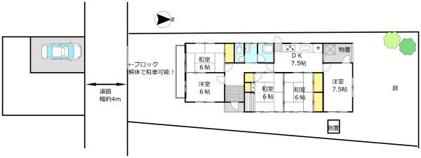 長府川端一丁目／平屋　駐車場、畑用地別途あり