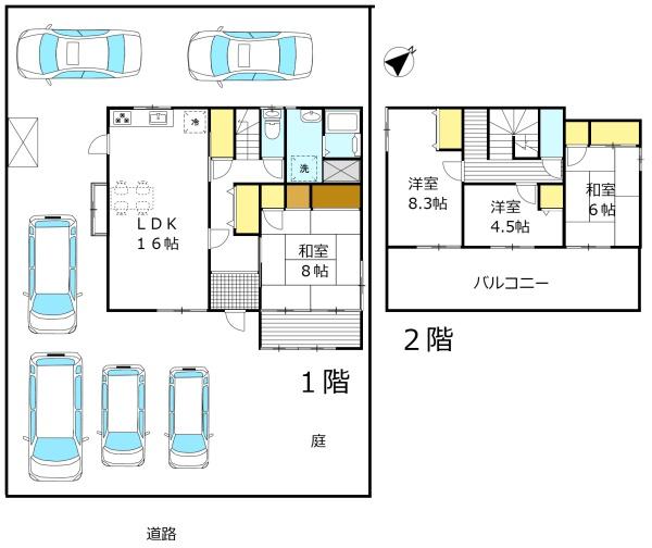東観音町／水廻り新品　駐車スペース６台～