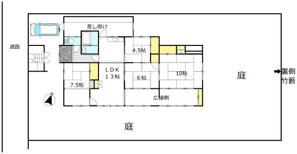 田倉御殿町2丁目／団地内　裏側竹林　落ち着いた環境