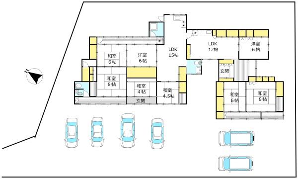 貴船町2丁目／複数台駐車可能　平家