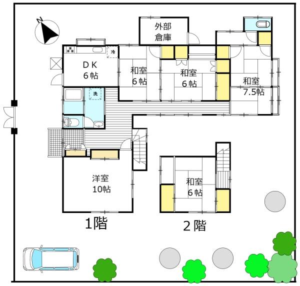 川中本町／108坪土地　平家感覚の２階建
