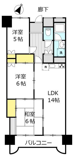 南国マンション赤間／関門橋望める１Ｆ