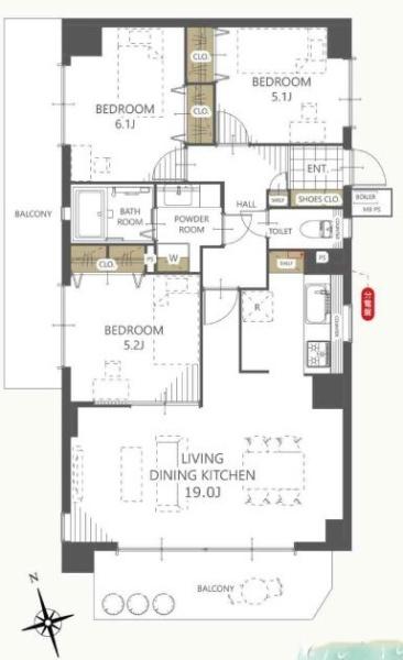 栄町マンション／水廻り新品　市立病院近く