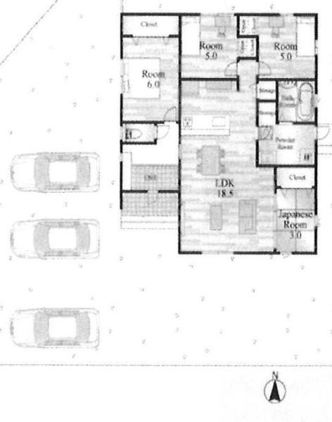 綾羅木新町２丁目／平屋住宅　駐車並列３台可能