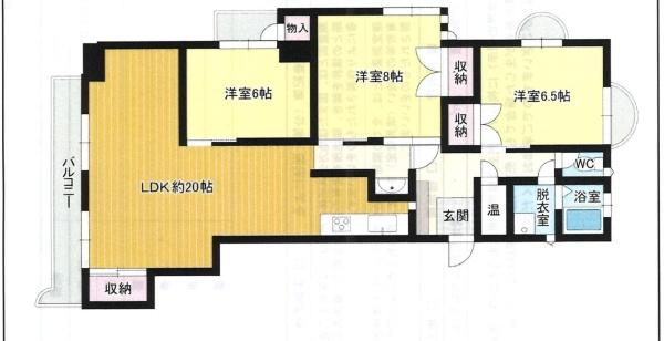 シンセリティ唐戸／水回り新品の角部屋