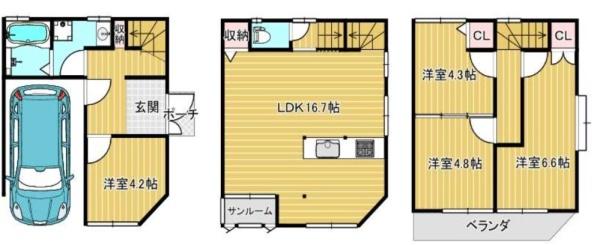 吹田市川岸町の中古一戸建て
