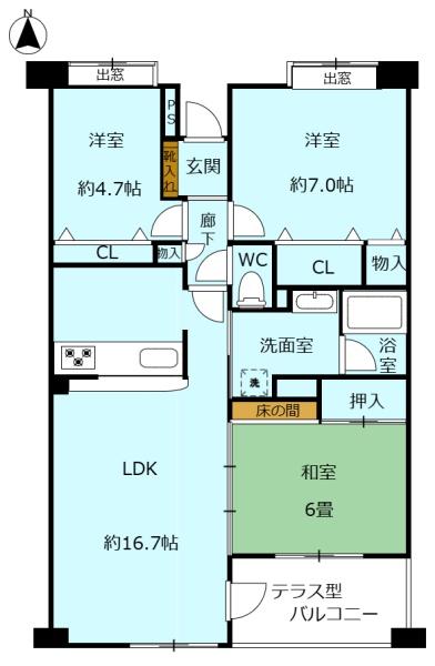 ロイヤルヒルズ富雄Ｆ棟