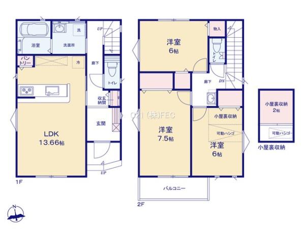 昭島市中神町2丁目　新築分譲住宅　2号棟　【全4棟】