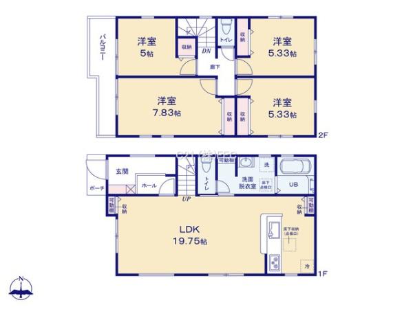 あきる野市伊奈　第２　新築分譲住宅　2号棟【全3棟】