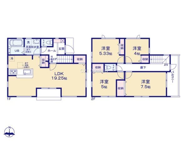 あきる野市野辺　第5期　新築分譲住宅　1号棟【全5棟】