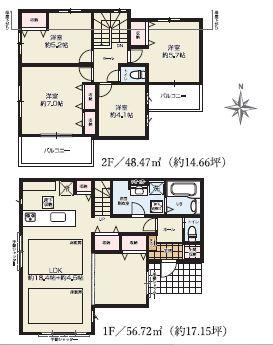 昭島市松原町　1期　新築分譲住宅　1号棟【全2棟】