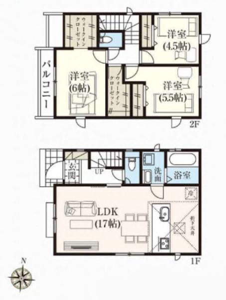 日野市日野本町4丁目　5期　新築分譲住宅　1号棟【全5棟】