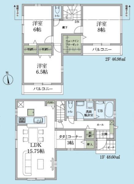 武蔵村山市岸3丁目　第5　新築分譲住宅　1号棟【全2棟】