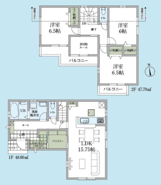 武蔵村山市岸3丁目　第5　新築分譲住宅　2号棟【全2棟】