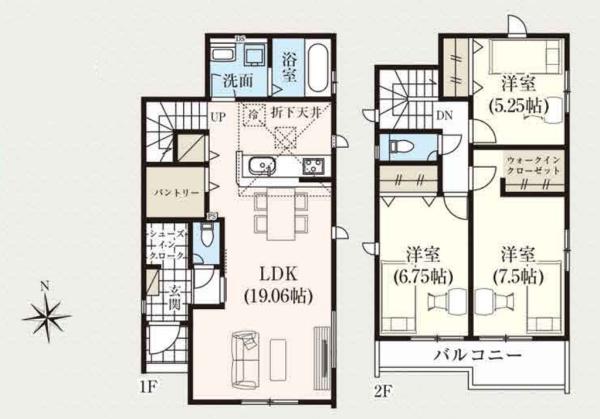 昭島市宮沢町3丁目　9期　新築分譲住宅　1号棟【全3棟】
