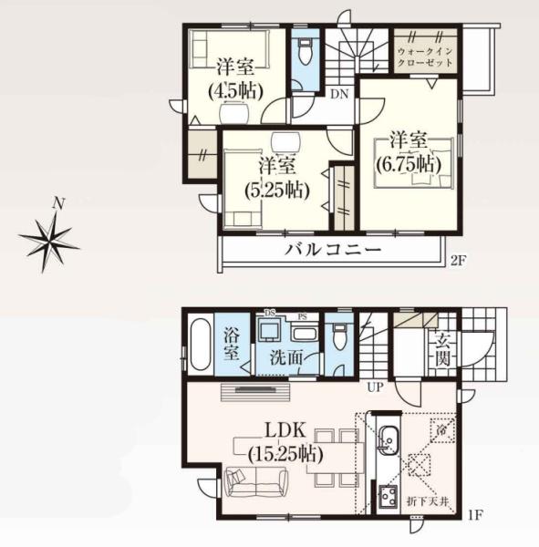 立川市砂川町6丁目　11期　新築分譲住宅　2号棟【全3棟】
