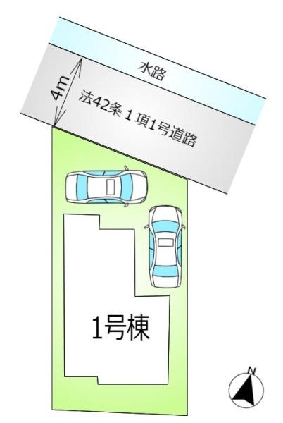 昭島市中神町2丁目 新築分譲住宅 全1棟(区画図)