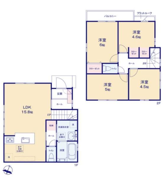 福生市熊川　1期　新築分譲住宅　1号棟【全3棟】