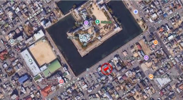 今治市枝堀町1丁目の土地(航空写真)