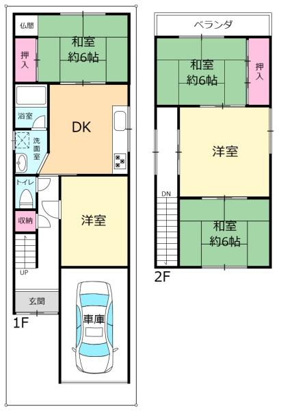 羽曳野市西浦1丁目の中古一戸建て(間取り)