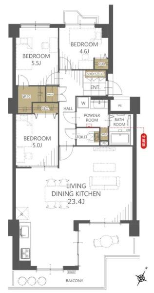 公社山田西第三次団地　Ａ－３棟