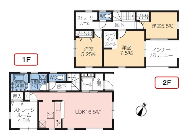 聖籠亀塚第1　全2棟　1号棟