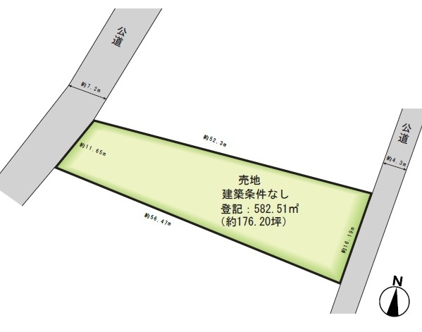 北区上土地亀　売地