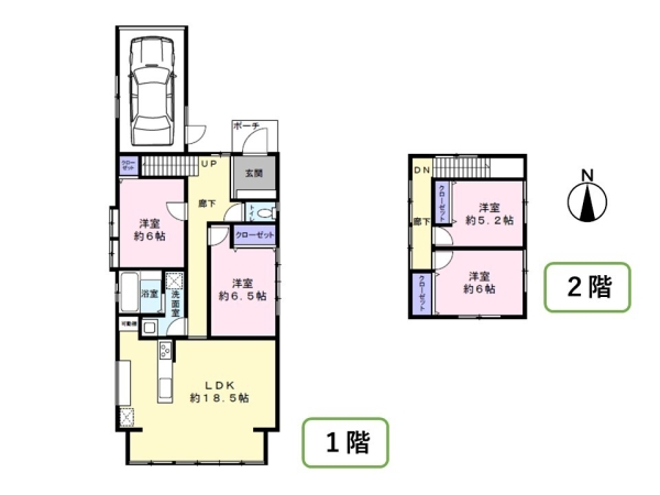 新潟市東区松崎1丁目の中古一戸建て(間取り)