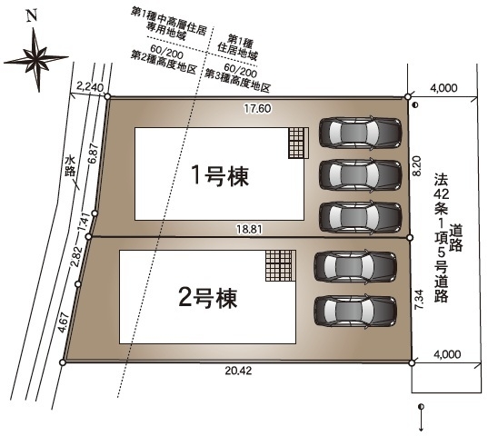 長岡市美沢第1　1号棟　全2棟
