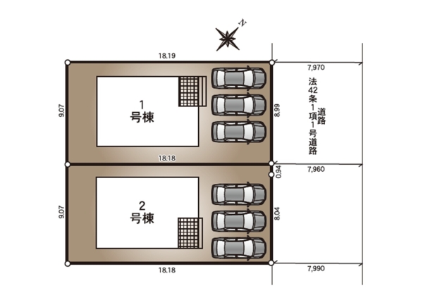 クレイドルガーデン長岡市若草町第1　1号棟　(全2棟)