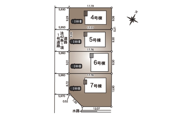 江南区亀田中島第3II　6号棟　全4棟