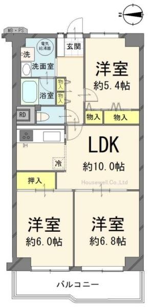 日商岩井三郷マンション(間取り)