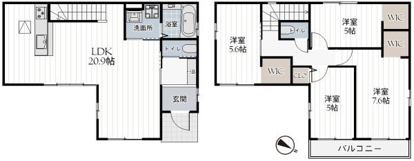 堺市東区日置荘北町３丁の新築一戸建