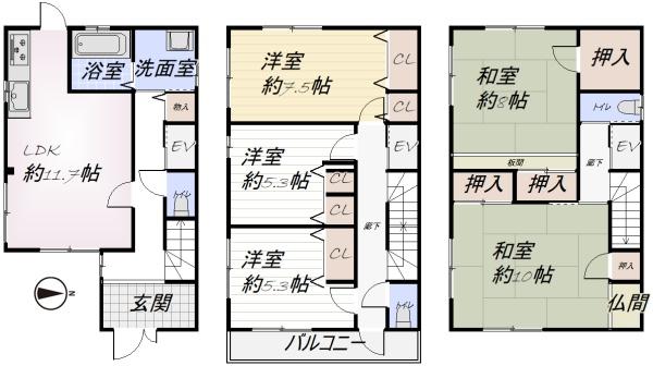 堺市北区金岡町の中古一戸建