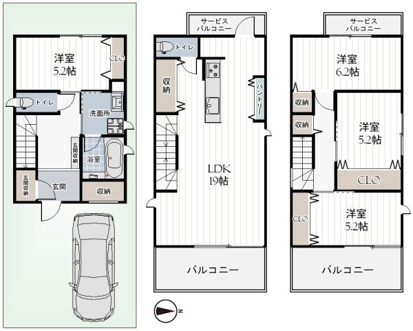 堺市北区南花田町の新築一戸建