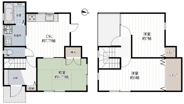 堺市西区北条町2丁の中古一戸建て(間取り)