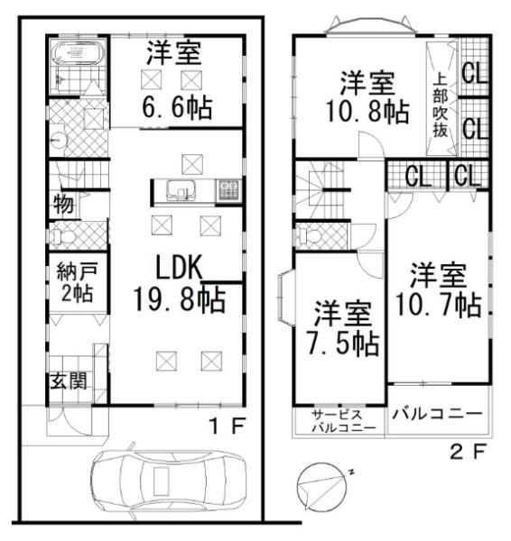 堺市堺区山本町5丁の中古一戸建て(間取り)