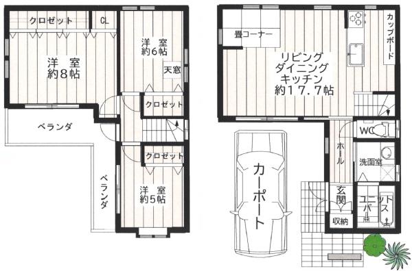 松原市天美南1丁目の中古一戸建て(間取り)