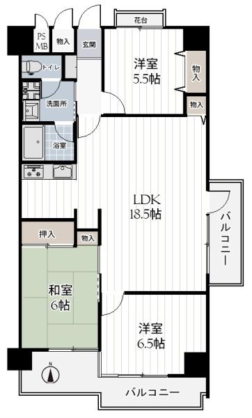 朝日プラザ松原C棟(間取り)