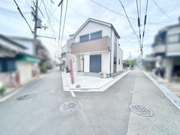 堺市東区日置荘西町1丁の新築一戸建(前面道路含む現地写真)