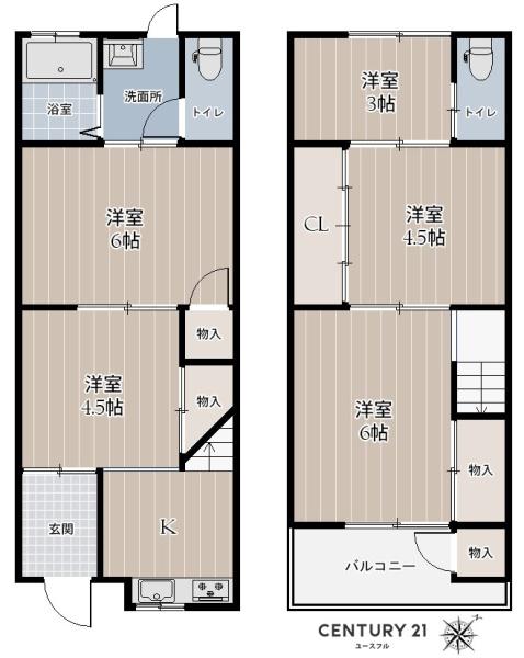 寝屋川市上神田２丁目の中古テラスハウス