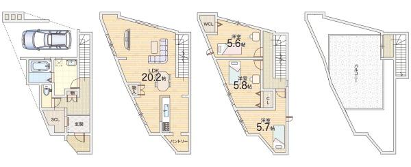 大阪市東淀川区上新庄3丁目の中古一戸建