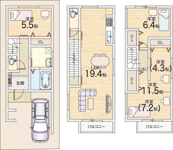 大阪市住吉区庭井１丁目の新築一戸建