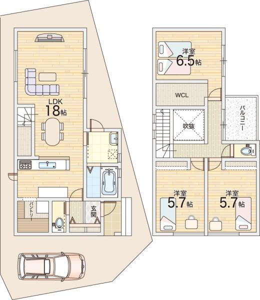枚方市茄子作１丁目の新築一戸建