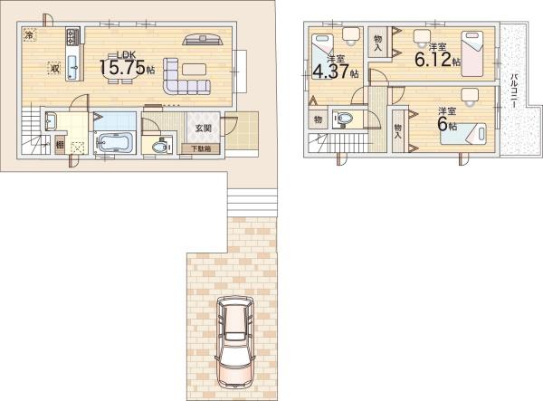 大阪市鶴見区中茶屋1丁目の新築一戸建